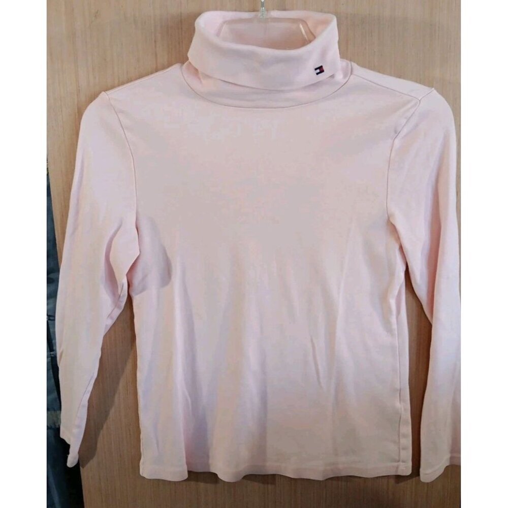 Tommy Hilfiger (L) Pink Womens Turtleneck Long Sleeve